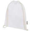 Oregon 140 g/m² GRS recycled cotton drawstring bag in White