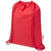 Oregon Blend 140 g/m² GRS recycled drawstring bag 5L in Red
