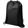 Oregon Blend 140 g/m² GRS recycled drawstring bag 5L in Solid Black