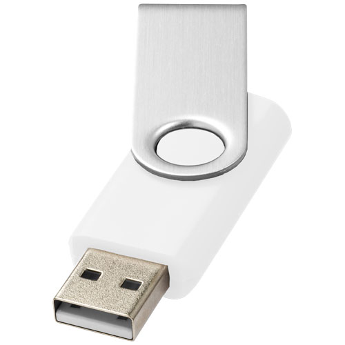 Rotate-basic 1GB USB flash drive in white-solid-and-silver