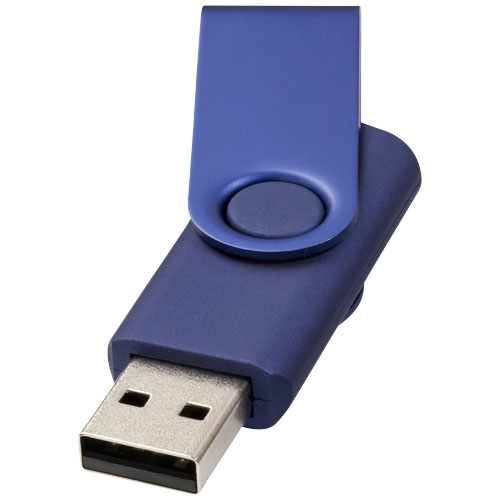 Rotate-metallic 2GB USB flash drive in navy