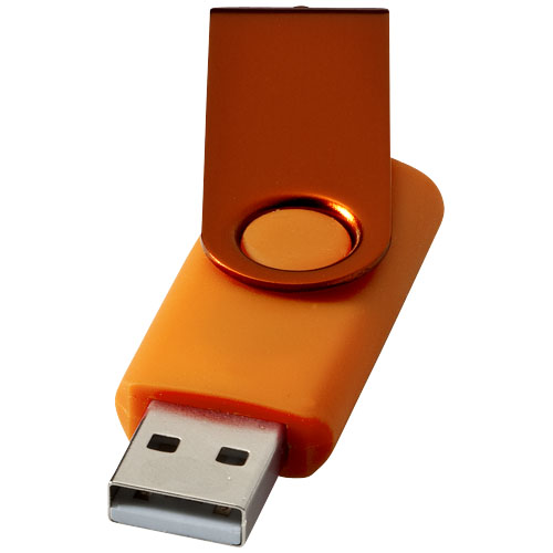 Rotate-metallic 2GB USB flash drive in orange