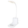 Bright desk lamp and organizer with wireless charger in White