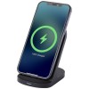Loop 15W dual coil RCS recycled plastic wireless charging stand in Solid Black