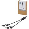 Connect 6-in-1 RCS recycled aluminium 45W quick charge & data transfer cable in Solid Black