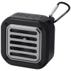 Solo 3W IPX5 RCS recycled plastic solar Bluetooth® speaker with carabiner  in Solid Black