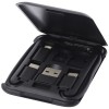 Savvy recycled plastic modular charging cable with phone holder in Solid Black