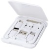 Savvy recycled plastic modular charging cable with phone holder in White