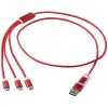 Versatile 5-1 recycled aluminium charging cable in Red