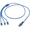 Versatile 5-1 recycled aluminium charging cable in Royal Blue