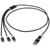 Versatile 5-1 recycled aluminium charging cable in Solid Black