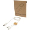 Chechia 5-in-1 recycled plastic 150 cm data sync and 27W fast charge cable with bamboo details in White