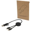 Citala 5-in-1 recycled plastic 30 cm data sync and 27W fast charge cable in Solid Black