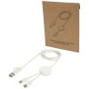 Citala 5-in-1 recycled plastic 150 cm data sync and 27W fast charge cable in White