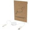 Citala 5-in-1 recycled plastic 90 cm retractable data sync and 40W fast charge cable in White