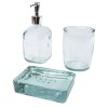 Jabony 3-piece recycled glass bathroom set in Transparent Clear