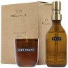 Wellmark Discovery 200 ml hand soap dispenser and 150 g scented candle set - bamboo fragrance in Amber Heather