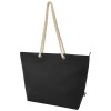 Panama GRS recycled beach cooler tote bag with cord handles in Solid Black