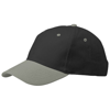 Grip 6 panel cap in black-solid-and-grey