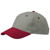 Grip 6 panel cap in grey-and-red