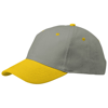 Grip 6 panel cap in grey-and-yellow