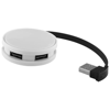 Round 4-port USB hub in white-solid-and-black-solid