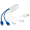 Squad 5-in-1 charging cable set in white-solid-and-blue