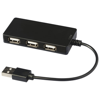 Brick 4-port USB hub in black-solid