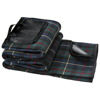 Park water and dirt resistant picnic blanket in black-solid-and-green