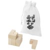 Solfee wooden squares brain teaser with pouch in Natural