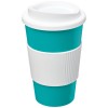 Americano® 350 ml insulated tumbler with grip in Aqua-blue_white