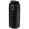 Baseline® Plus grip 500 ml flip lid sport bottle in Solid Black