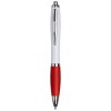 Curvy ballpoint pen with white barrel in Red