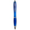 Curvy ballpoint pen with frosted barrel and grip in Blue