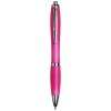 Curvy ballpoint pen with frosted barrel and grip in Pink