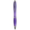 Curvy ballpoint pen with frosted barrel and grip in Purple