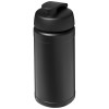 Baseline 500 ml recycled sport bottle with flip lid in Solid Black