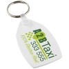 Tait rectangular-shaped recycled keychain in White