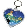 Combo heart-shaped keychain in Transparent Clear