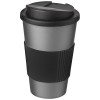 Americano® 350 ml tumbler with grip & spill-proof lid in Silver