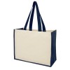 Varai 320 g/m² canvas and jute shopping tote bag 23L in Navy