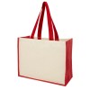 Varai 320 g/m² canvas and jute shopping tote bag 23L in Red