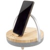 Prixton 4-in-1 10W Bluetooth® speaker with LED light and wireless charging base in Wood