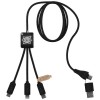 SCX.design C45 5-in-1 rPET charging cable with data transfer in Solid Black