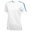 Baseline short sleeve ladies t-shirt. in white-solid-and-sky-blue
