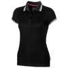 Deuce short sleeve women's polo with tipping in black-solid