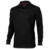 Point long sleeve men's polo in black-solid