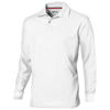 Point long sleeve men's polo in white-solid