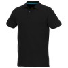Beryl short sleeve men's GOTS organic recycled polo in Solid Black