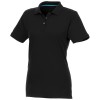 Beryl short sleeve women's GOTS organic recycled polo in Solid Black